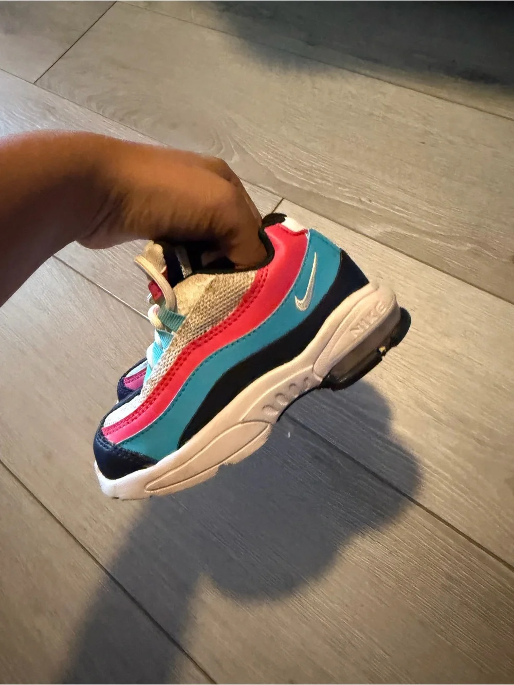 Nike Kids Multicolor Air Max Sneakers — White, Pink, Teal, Navy